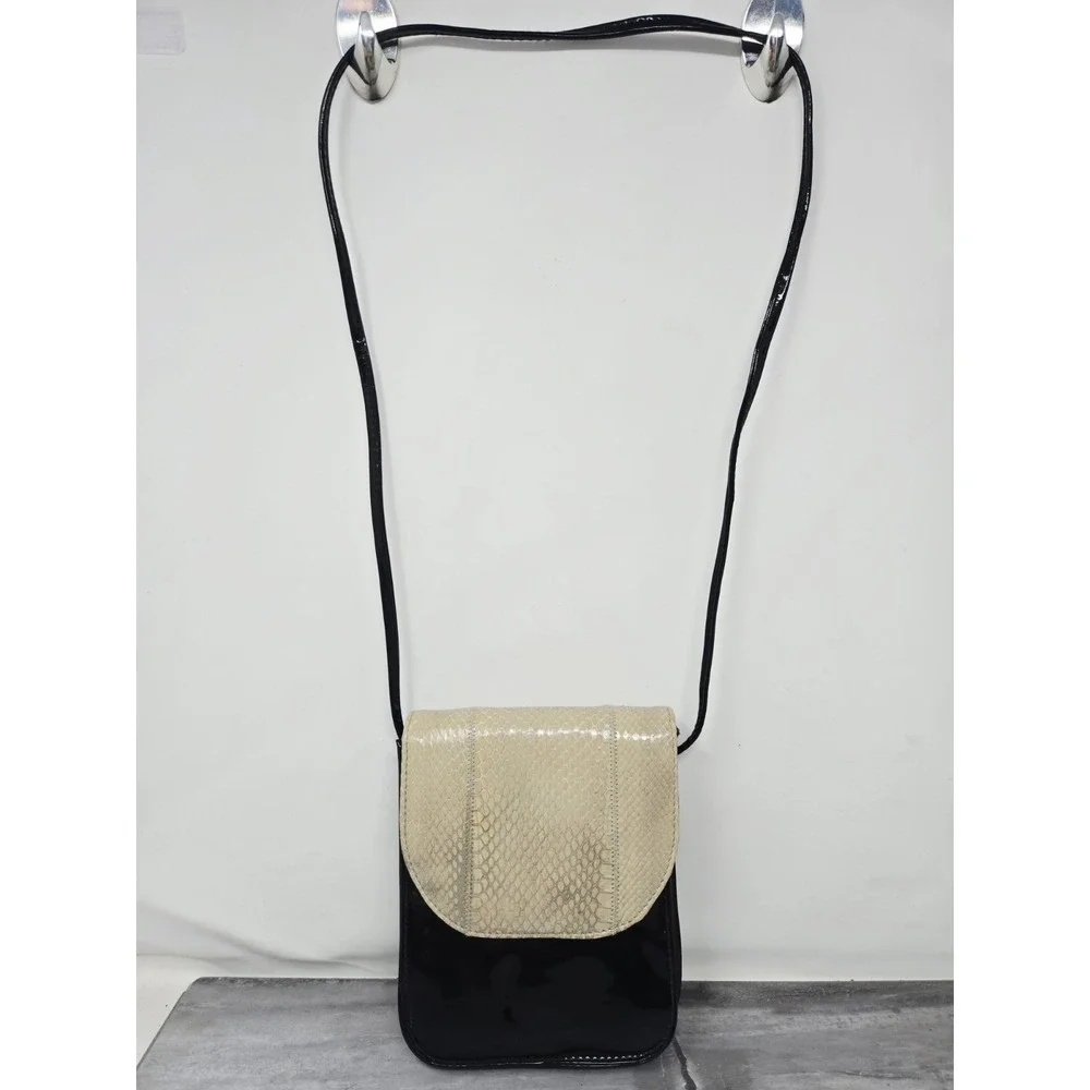 Vintage Morgan‎ Taylor White Black Snakeskin Leather Bag Embellishment